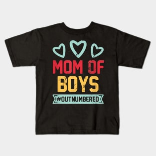 Mom Of Boys Outnumbered Mom Parents Kids T-Shirt